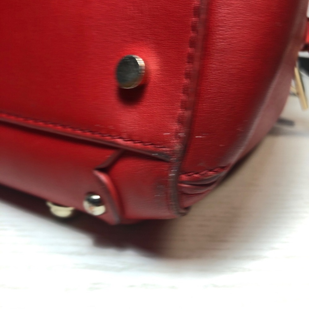Kate Spade Madison Avenue Stewart Red Carpet Leather Studded Mega Lane Rare Bag - Picture 11 of 15